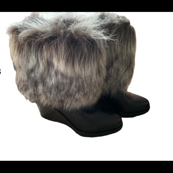 RARE Fur Wedge Sorel - Picture 1 of 2